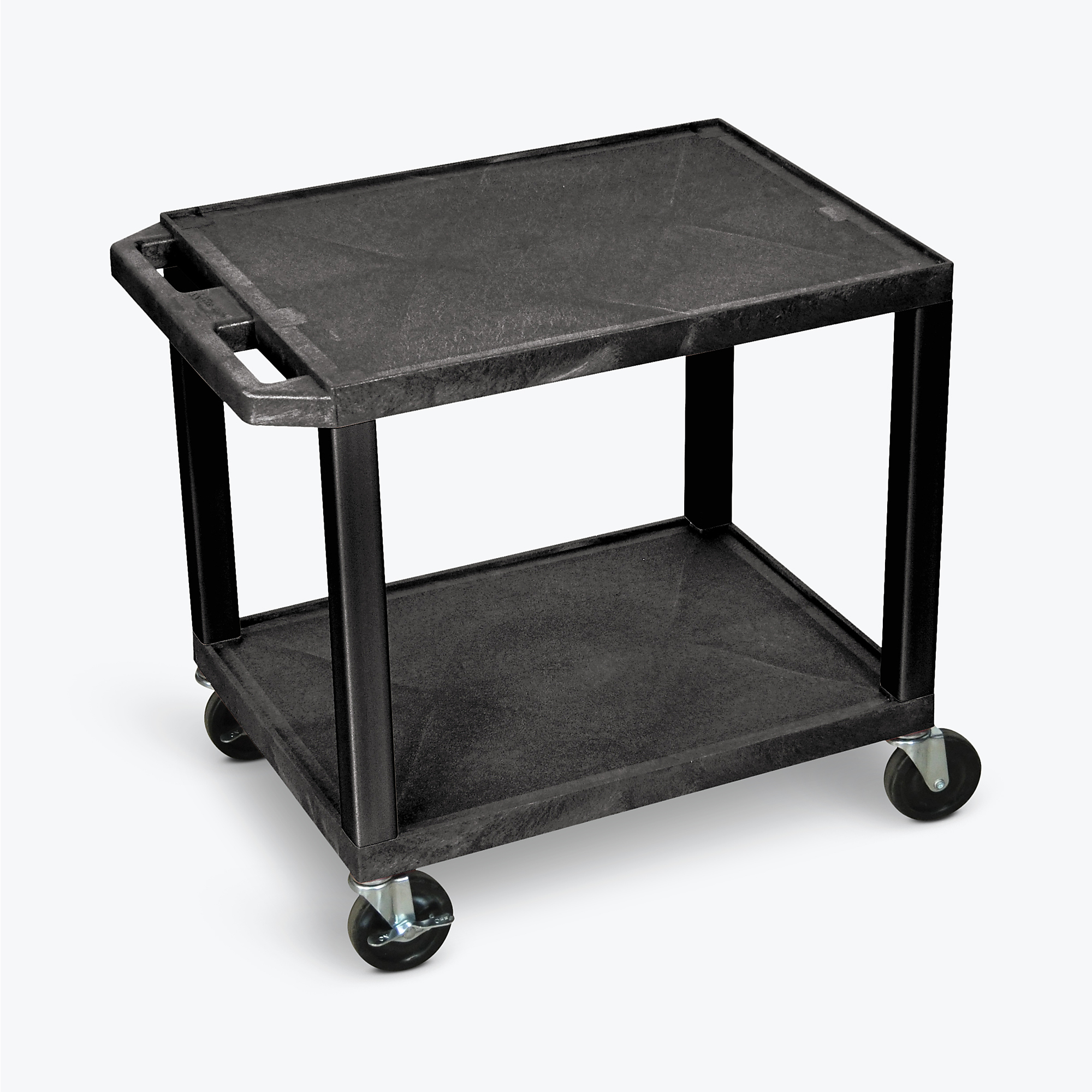 Luxor 26in.H AV Cart - Two Shelves - Black Legs, Total Capacity 400 lb, Model# WT26